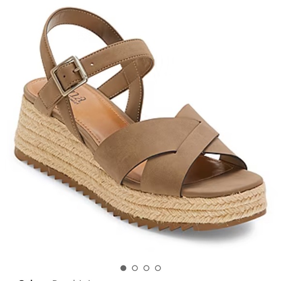 a.n.a Shoes - NWOT/NWOB a.n.a. Eloise Wedge sandals in porcini color.